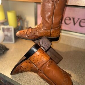 Justin Boots Women’s Full Quill Ostrich Western Cowboy Boots 7 EUC